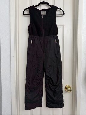 White Sierra Black Kids Insulated Snow Overalls Size 6